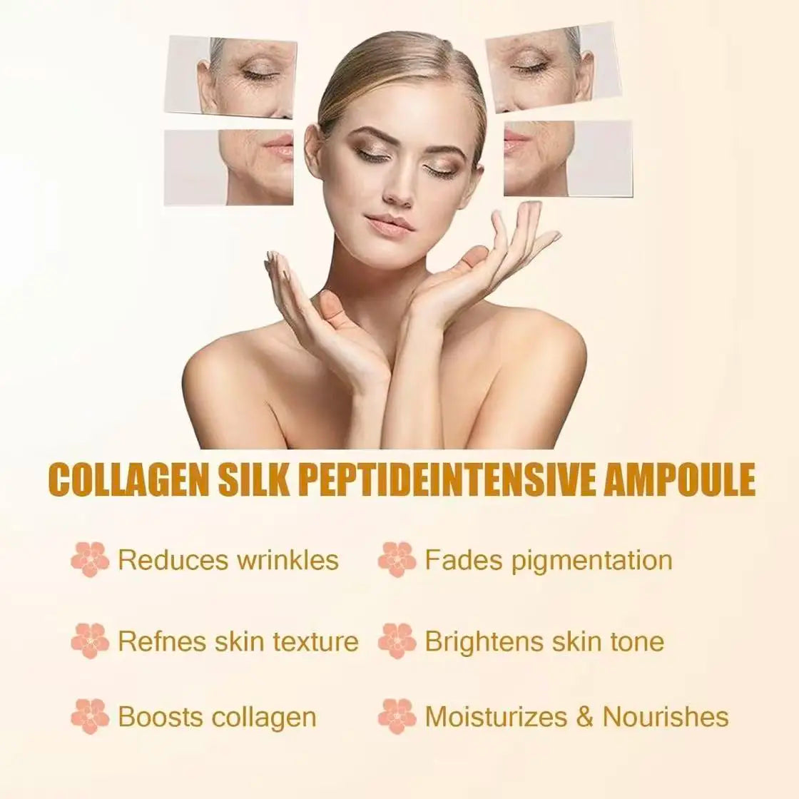 2Bottles Peptide Silk Lifting Ampoule for Face - Deep Collagen Anti-Aging Serum - Wrinkle Care & Plumping At-Home Face Lift Skincare (40Ml) Mother'S Day Gift