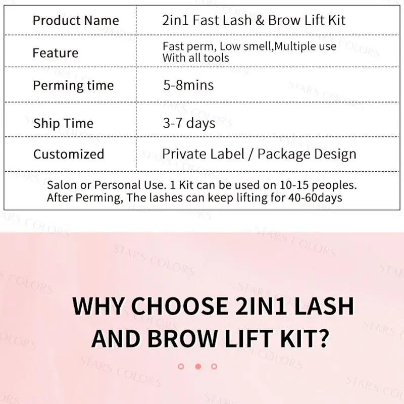 Eyelashes Lift Kit, 1 Box 2 in 1 Lash & Brow Lift Kit, Lash Lift Kit, Eyelash Perm Kit for Beginner , Makeup Products Eyelash & Eyebrow Accessories Tool Set, Including Perm Lotion, Glue Balm, Eyelash Curler, Brow Lamination