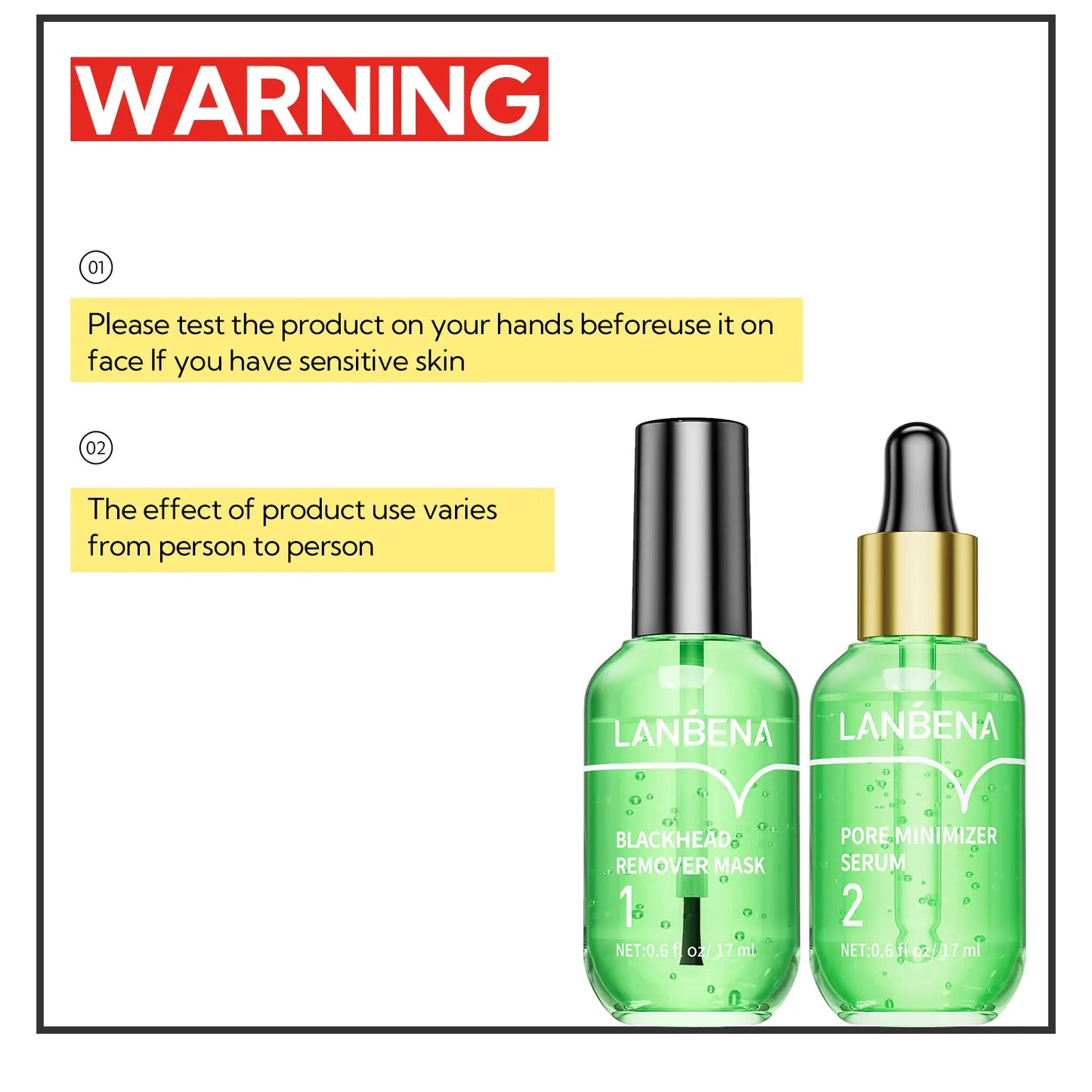 LANBENA Blackhead Remover Serum Shrink Pore Facial Serum Peeling off Mask Skincare Acne Treatment Essence 17Ml Comfort Skin Repair