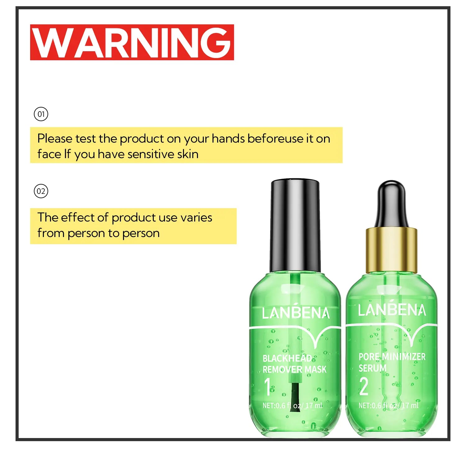 LANBENA Blackhead Remover Serum Shrink Pore Facial Serum Peeling off Mask Skincare Acne Treatment Essence 17Ml Comfort Skin Repair