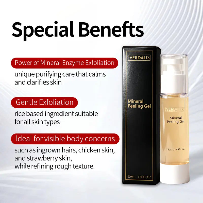 Verdalis Mineral Peeling Gel Advanced Exfoliating Gel for Face & Body - 50Ml - Deep Cleansing, Blackhead Removal, Oil Control, Hydration, Brightens Skin, Reduces Pigmentation