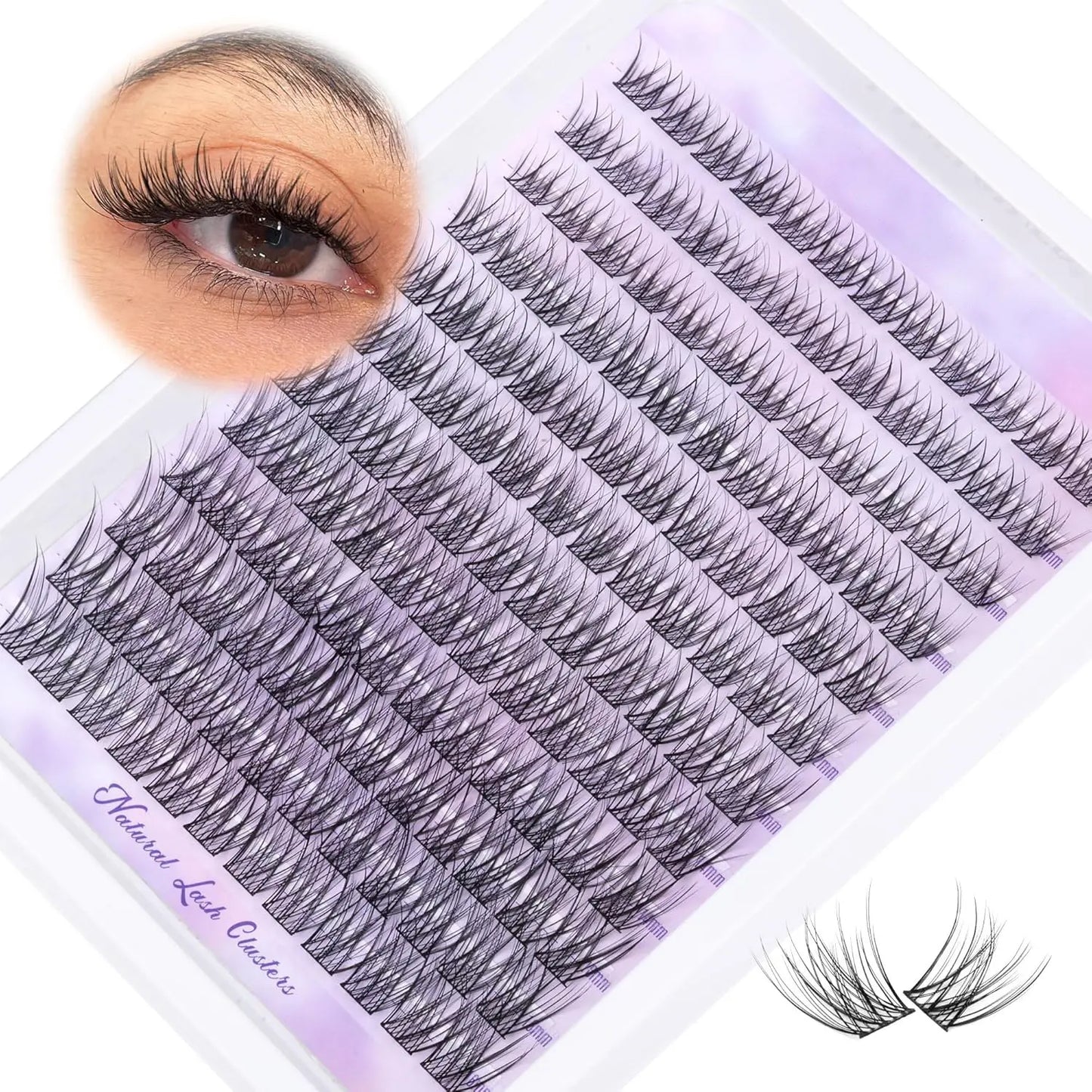 Natural DIY Lash Extension Kit - Waterproof Lash Clusters Kit C Curl 10-16Mm DIY Lash Extension