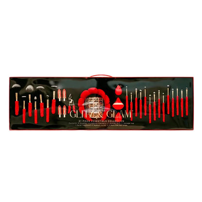 Rhinestone Makeup Brush & Holder 25 Piece Set