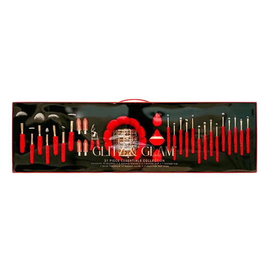 Rhinestone Makeup Brush & Holder 25 Piece Set