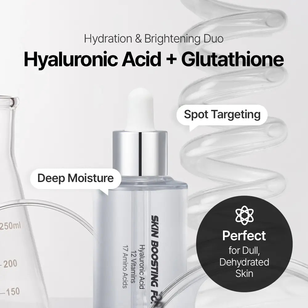 Essenciel Skin Boosting Forte Brightening Firming Face Serum | Hyaluronic Acid, Vitamin & Amino Acid Complex, Hydrating Plumping Radiance Boosting | for Firm Glass-Looking Skin, Cares for Look of Fine Lines & Dull Skin (50Ml)