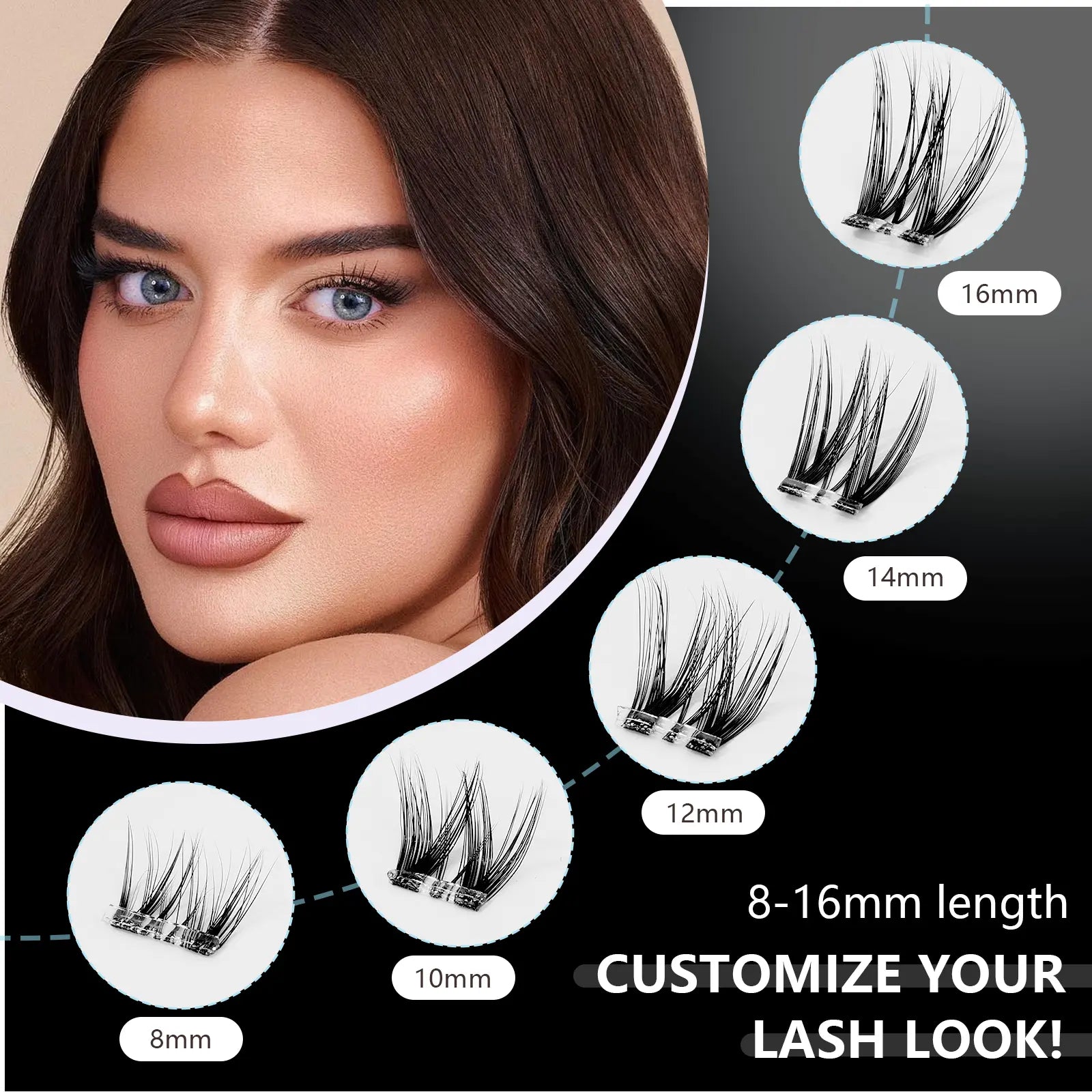 Cofier No Glue DIY Lash Kit Lash Lift Kit at Home Press on Lash Self-Adhesive Eyelash Kit Individual Lashes Beginner Friendly with Tweezers 80/90/120 Pcs Cosmetic Makeup Bottom Lash Clusters