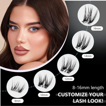 Cofier No Glue DIY Lash Kit Lash Lift Kit at Home Press on Lash Self-Adhesive Eyelash Kit Individual Lashes Beginner Friendly with Tweezers 80/90/120 Pcs Cosmetic Makeup Bottom Lash Clusters