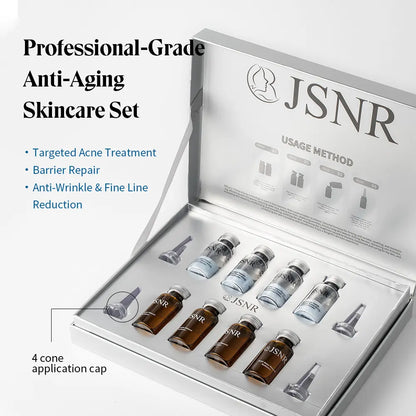 [JSNR Official] Freeze-Dried Peptide Shot Mini Set – 8 Weeks Fresh Activation Reverse Aging Face Lifting Kit (Serum), Blue Copper Peptide + Collagen + Hyaluronic Acid Serum, Instant Lift Korean Skincare for Anti-Aging & Deep Hydration