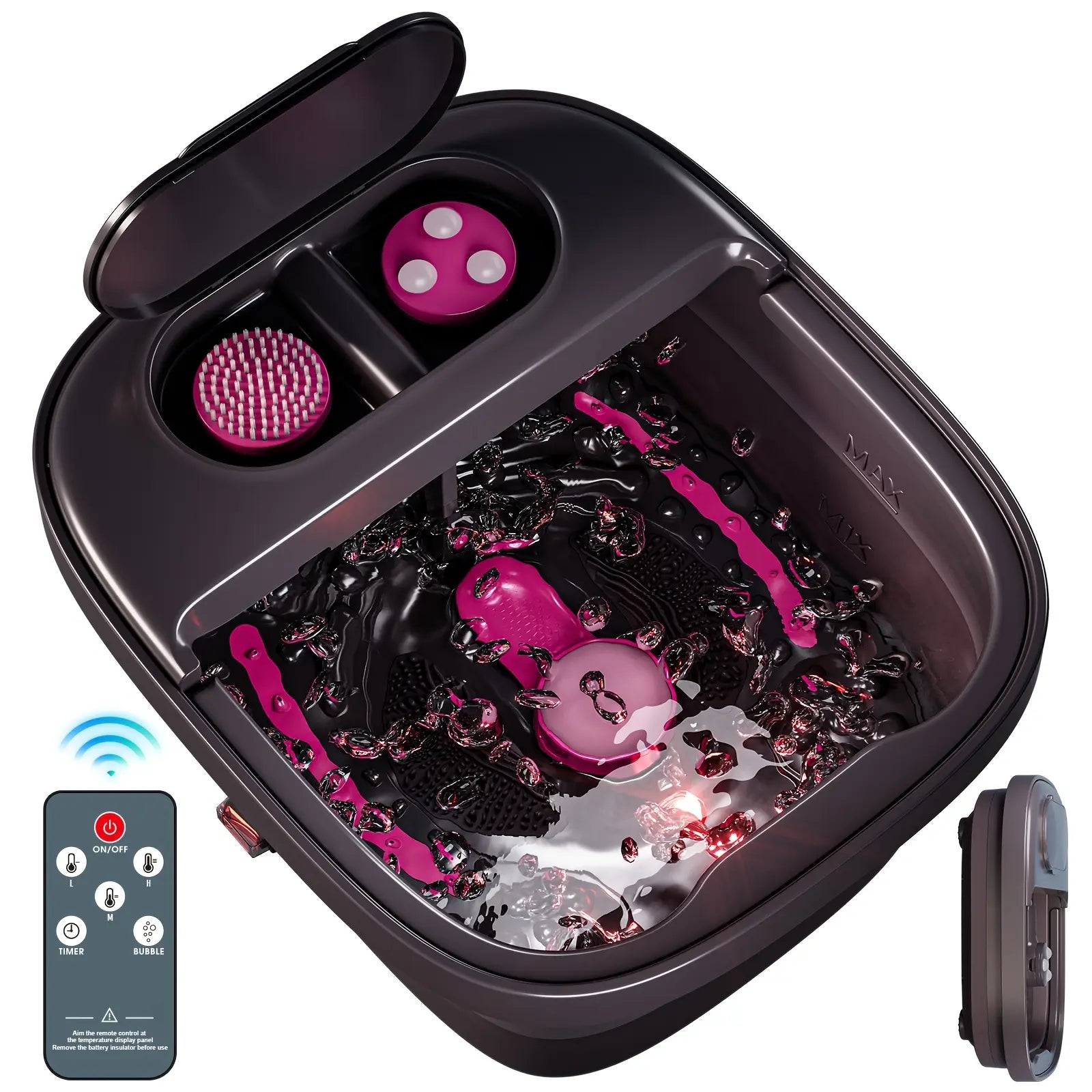 Foldable, Self-Heating Foot Cleaner Machine; Temperature-Controlled Foot Basin with Massage Rollers, Bubbles, and a Removable Footrest—The Perfect Gift for Family and Friends, and an Excellent Choice for Mother'S Day Gifts.