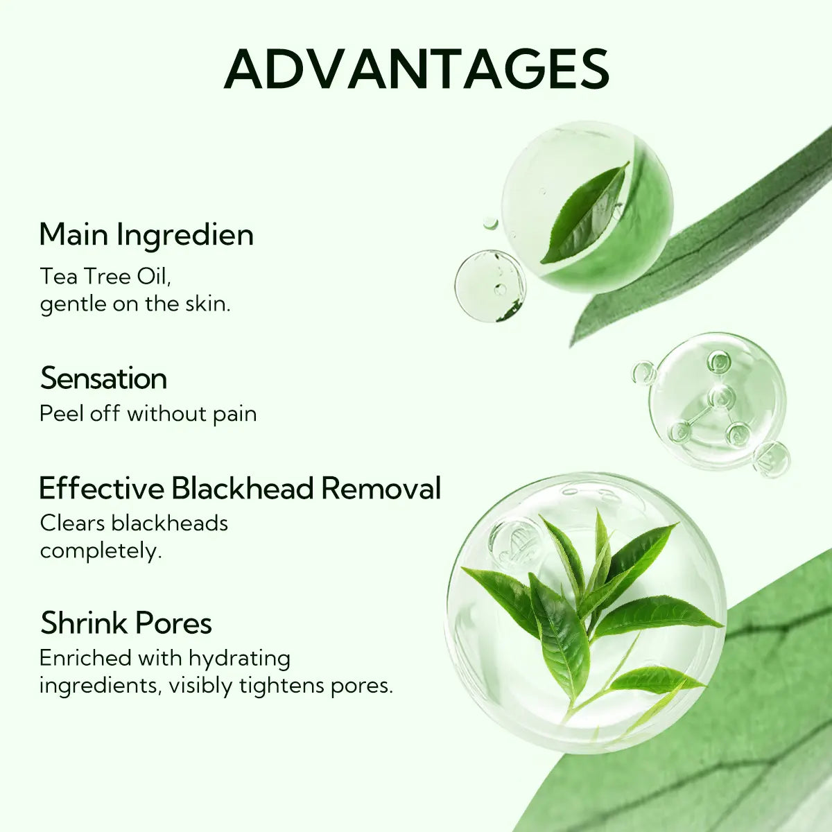 LANBENA Blackhead Remover Serum Shrink Pore Facial Serum Peeling off Mask Skincare Acne Treatment Essence 17Ml Comfort Skin Repair