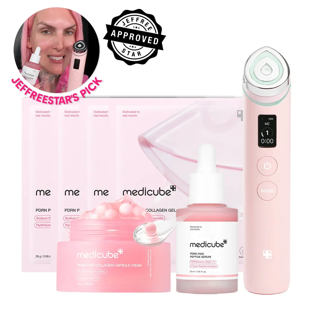[Jeffree Star Approved] PDRN Wild Glow SetㅣK-Beauty Viral Glass Glow Device, PDRN Pink Peptide Serum, PDRN Capsule Cream, PDRN Gel Masks