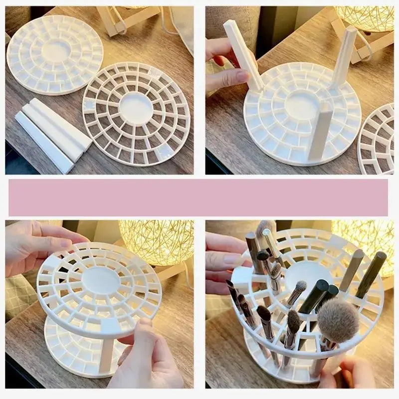 Makeup Brush Storage Rack, Multi-Grid Makeup Brush Holder, Desktop Makeup Tool Organizer, Makeup Organizer Box, Makeup Cosmetic Organizer, Beauty Organizer