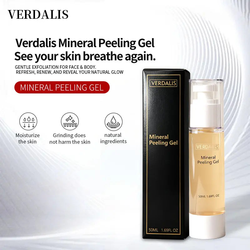 Verdalis Mineral Peeling Gel Advanced Exfoliating Gel for Face & Body - 50Ml - Deep Cleansing, Blackhead Removal, Oil Control, Hydration, Brightens Skin, Reduces Pigmentation