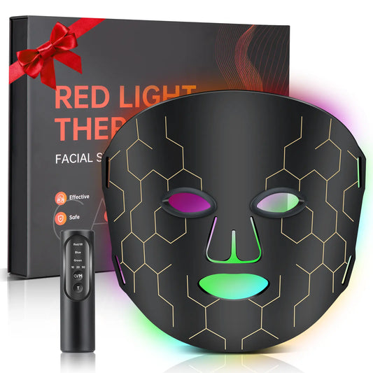 Red Light Therapy Mask for Face 8 Modes LED Face Mask Light Therapy with 288 Leds 630Nm & 850Nm Infrared Light Therapy Mask at Home Portable with Timer & 2600Mah Remote Control for Anti-Aging