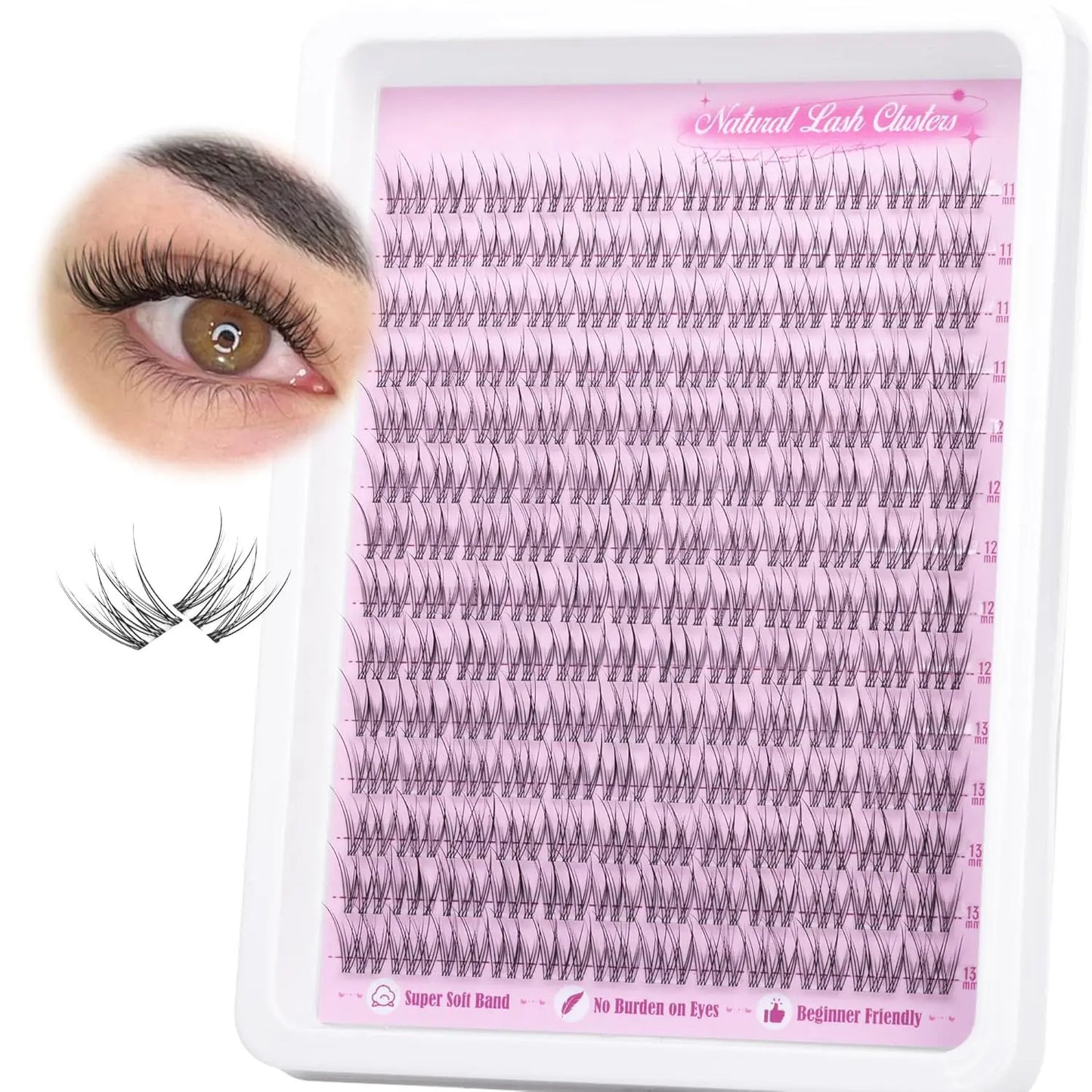 Natural DIY Lash Extension Kit - Waterproof Lash Clusters Kit C Curl 10-16Mm DIY Lash Extension