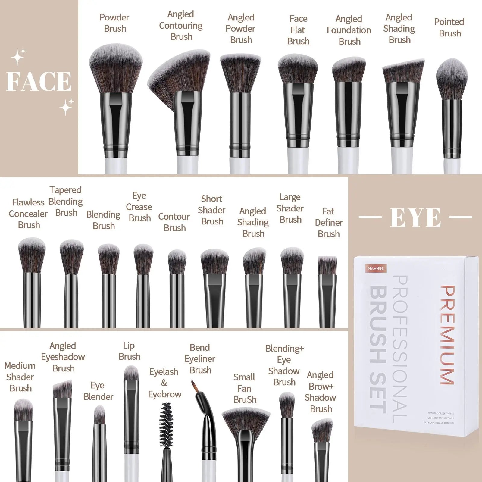 Professional Makeup Brush Set, 25Pcs/Set Makeup Brush, Multifunctional Makeup Tool for Women & Girls, Cosmetic Brush Set, Makeup Brush Kit, Multifunctional Makeup Brushes