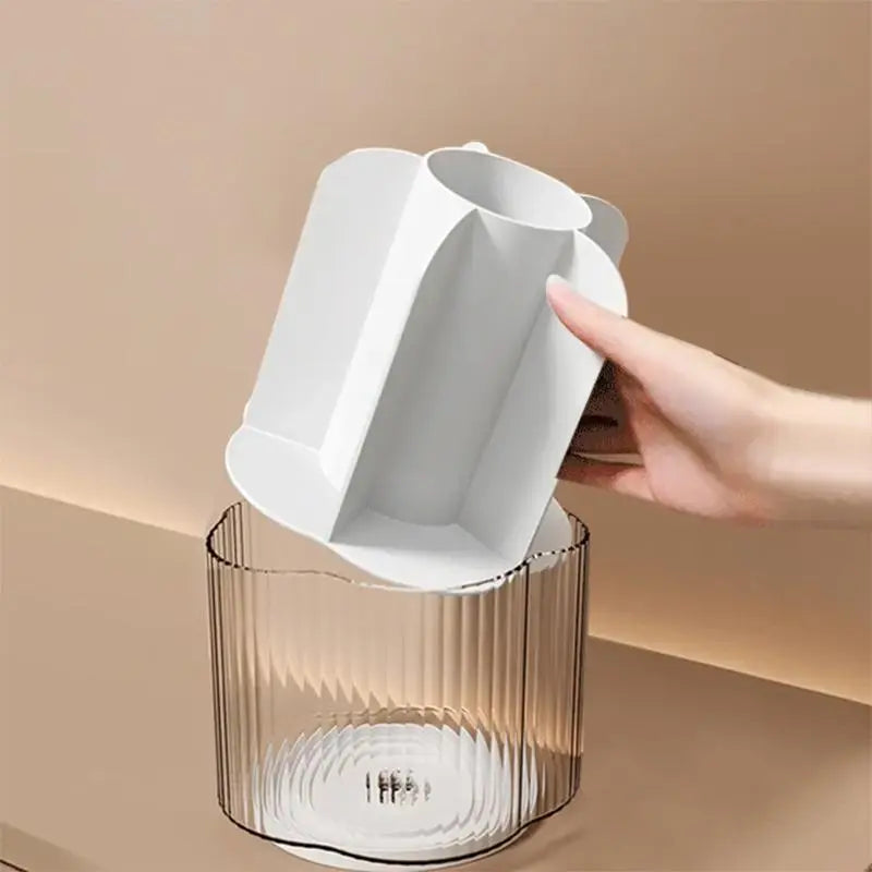 Clear Multi-Grid Makeup Brush Holder, Rotatable Cosmetic Organizer, Portable Makeup Brush Storage Box, Makeup Tool Organizer for Home Dormitory