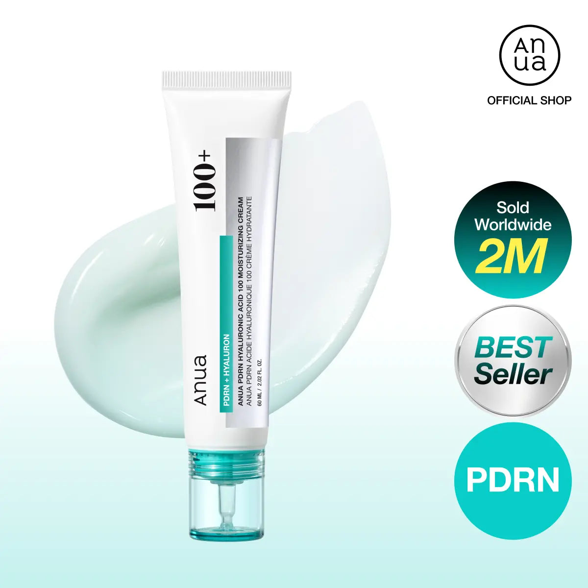 [Anua Official Shop] PDRN Hyaluronic Acid 100 Moisturizing Cream (60Ml) | Moisturizer, Hydrating, Glow, Korean Glass Skin, Korean Skincare, Collagen, Lightweight