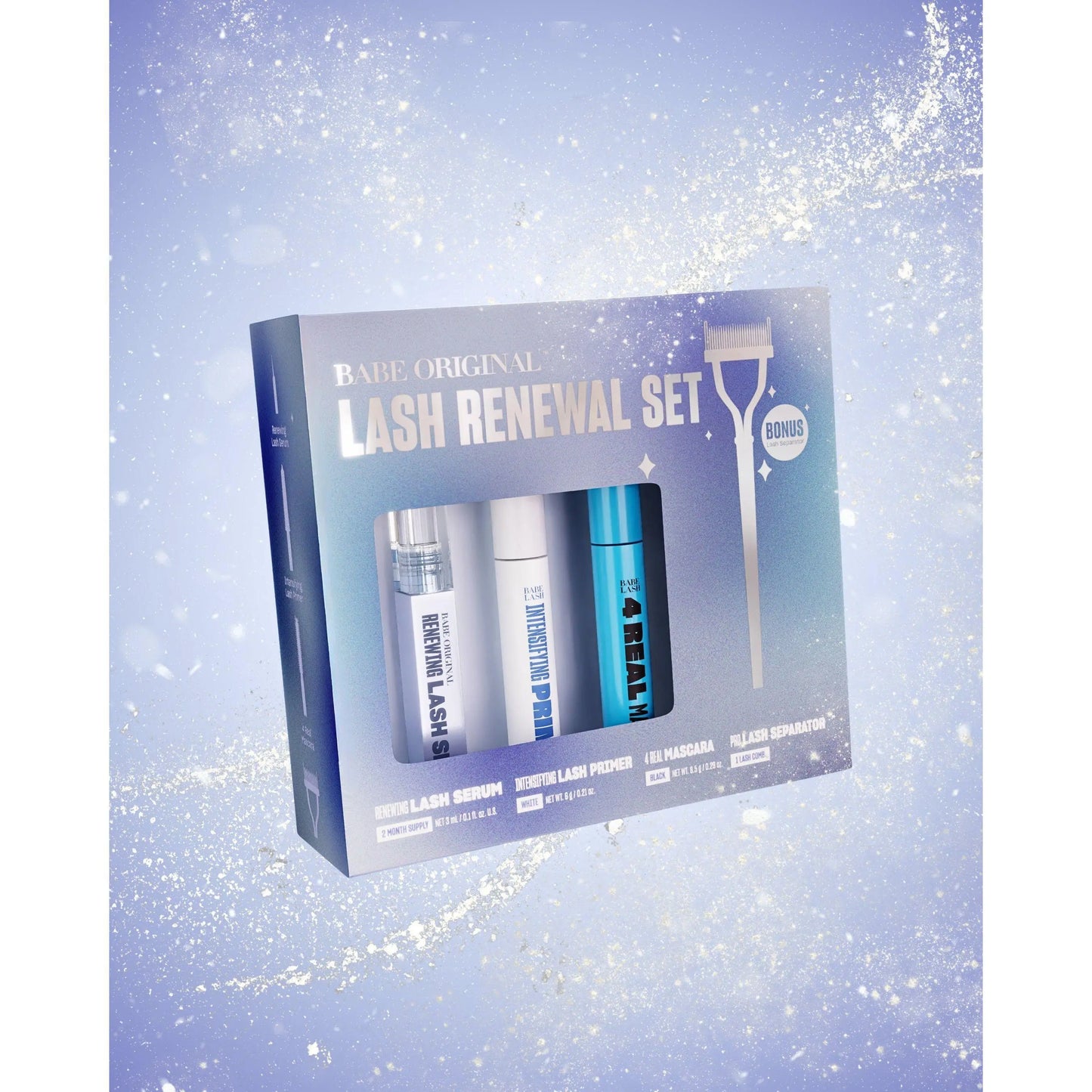 Limited Edition Lash Renewal Set, New Limited Edition Gentle Peptide Lash Enhancement, Babe Lash Gentle Eyelash Serum Set, Easy Application, Beauty Influencer Approved Starter Set