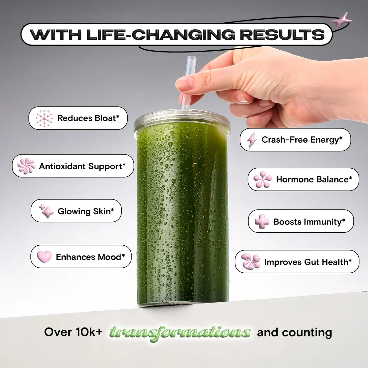 Kiala Nutrition Super Greens Organic Powder with Spirulina & Chlorella for Digestion Gut Health Immunity & Energy Vegan Supplement US Made Edible Watermelon Blush Flavor Healthcare Natural Vitamin Fitness Dietary