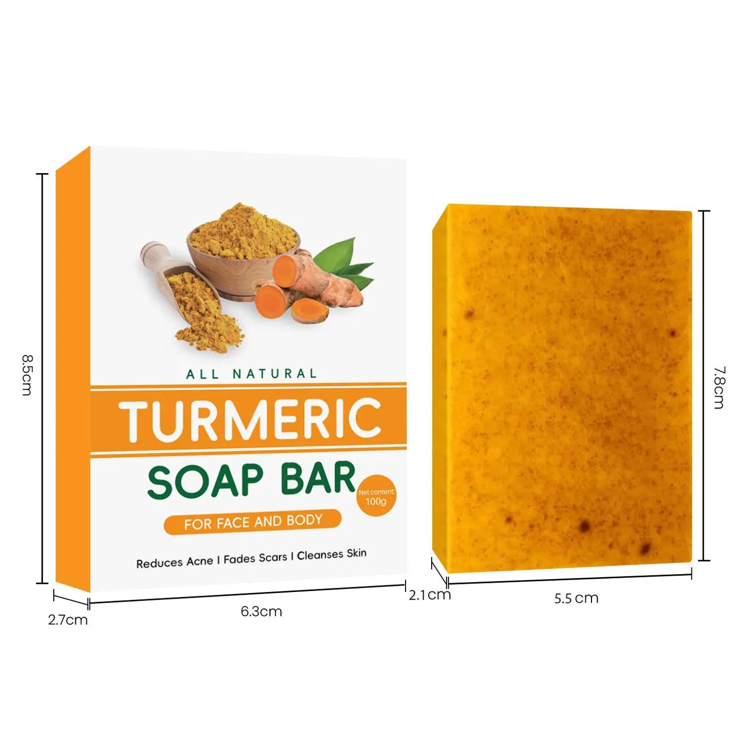 AGICEA Lemon Turmeric & Kojic Acid Brightening Soap Dark Spot Remover Cleansing Bar for Hyperpigmentation Acne Care Gentle Daily Use Soap Coconut Tea Tree，Summervibes