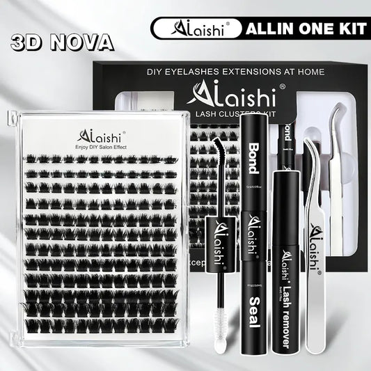 Ailaishi 3D DIY Classic Black and White Eyelash Cluster Set, Including Cluster-Style Single-Length False Lashes, Waterproof Adhesive and Sealant, and Springtock Beginner-Friendly Makeup Tool Kit for Eyelash Clusters.Tiktok Shop Holiday Haul