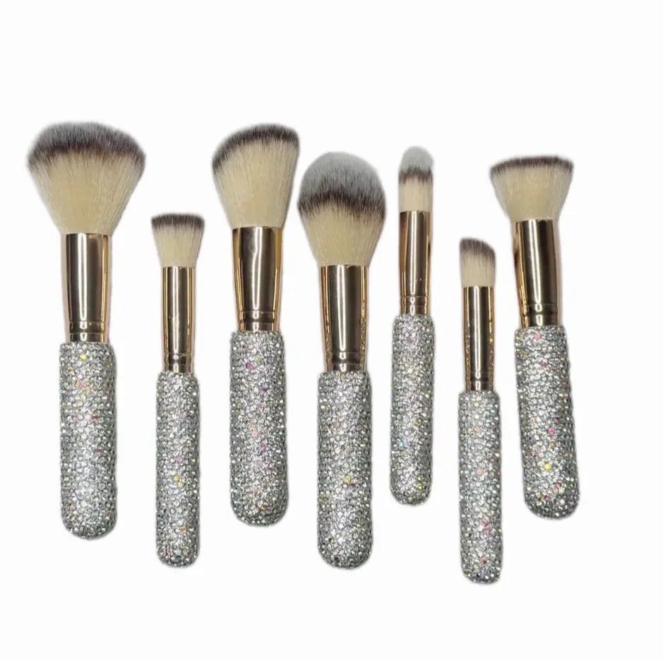 Rhinestone Makeup Brush & Holder 25 Piece Set