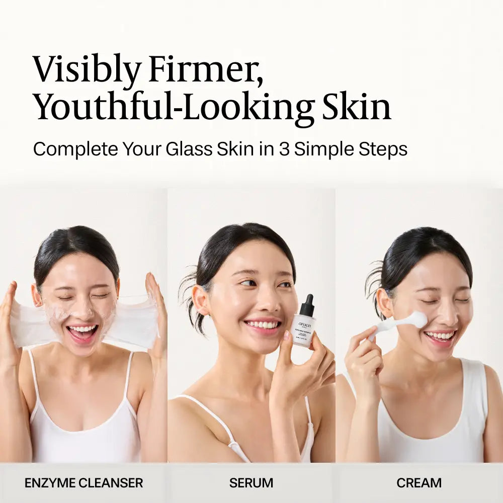 [Aruen Official] Fermented Tofu Collagen Trio - Cleanser + Serum + Cream - 24Hr Fermented Soy Milk with Collagen, Niacinamide & Hyaluronic Acid - Korean Firming & Hydrating Skincare Set for Radiant Skin White Botanical Gels