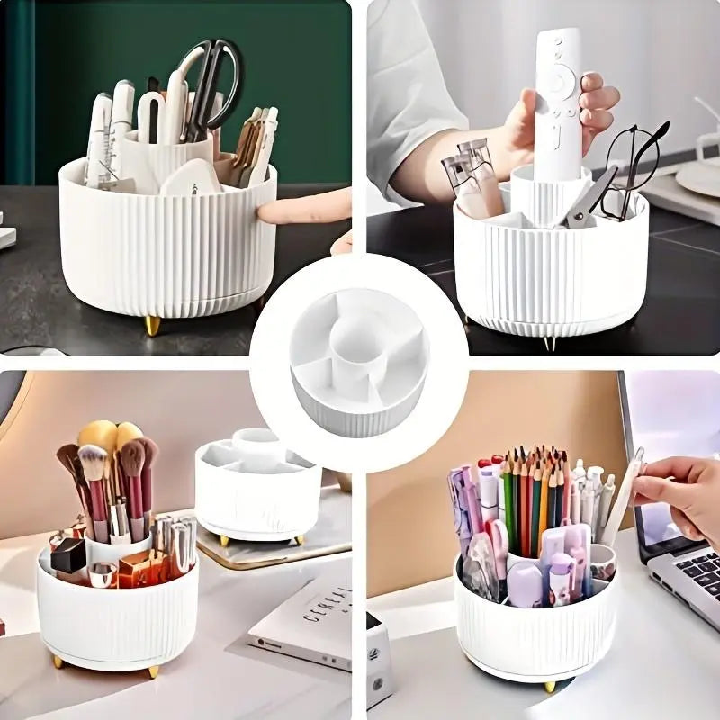 Makeup Brush Storage Box, 1 Count Multi-Functional Makeup Brush Holder, Durable Makeup Organizer for Bedroom Bathroom