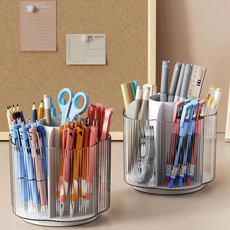 Clear Multi-Grid Makeup Brush Holder, Rotatable Cosmetic Organizer, Portable Makeup Brush Storage Box, Makeup Tool Organizer for Home Dormitory