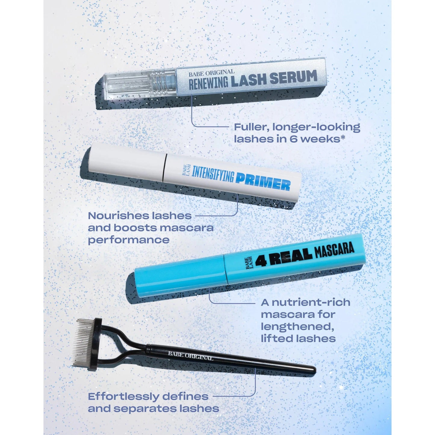 Limited Edition Lash Renewal Set, New Limited Edition Gentle Peptide Lash Enhancement, Babe Lash Gentle Eyelash Serum Set, Easy Application, Beauty Influencer Approved Starter Set