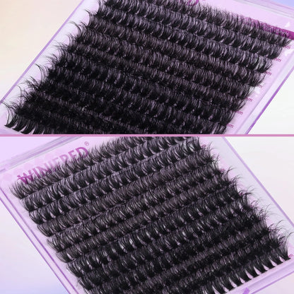Fluffy Lash Extension Kit Lash Clusters Thick Individual Lashes 10-16Mm Eyelashes Extension Kit 50D Wispy Mink Lash Kit Cluster Lashes with Lash Bond and Seal Lash Remover by Winifred