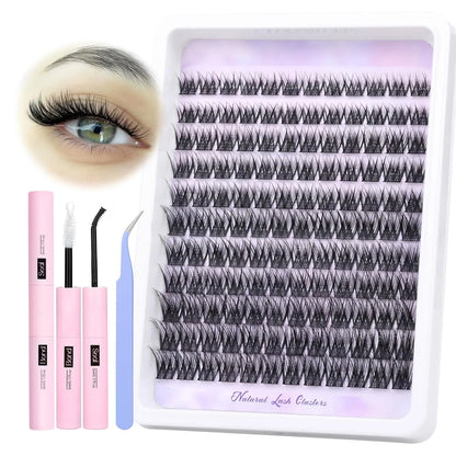 Natural DIY Lash Extension Kit - Waterproof Lash Clusters Kit C Curl 10-16Mm DIY Lash Extension