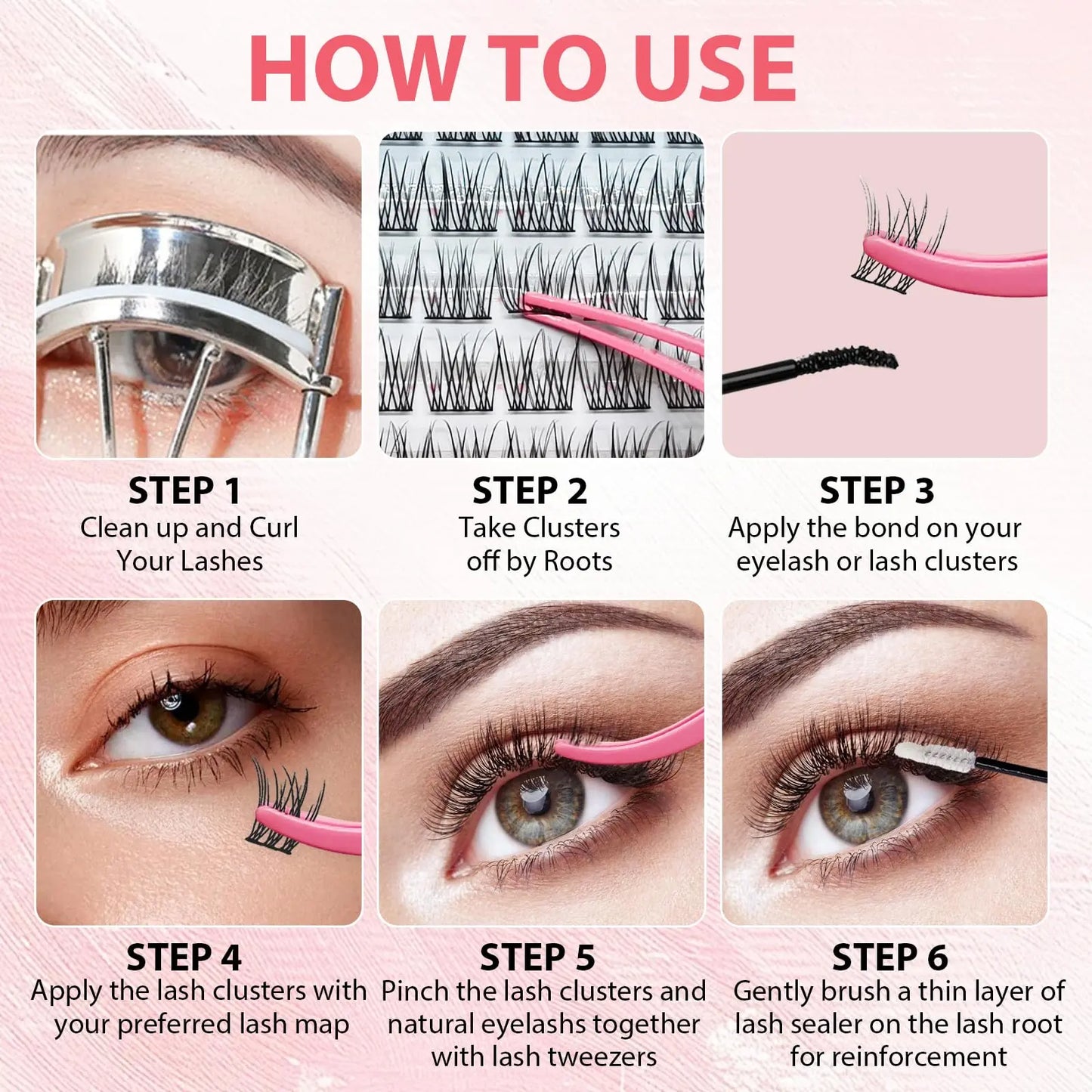 Eyelash Kit 9-12Mm 168PCS Wispy Natural Cluster Eyelash DIY Lash Extension Kit with Lash Bond and Seal, Lash Tweezers, DIY Eyelash Extension Kit for Beginners