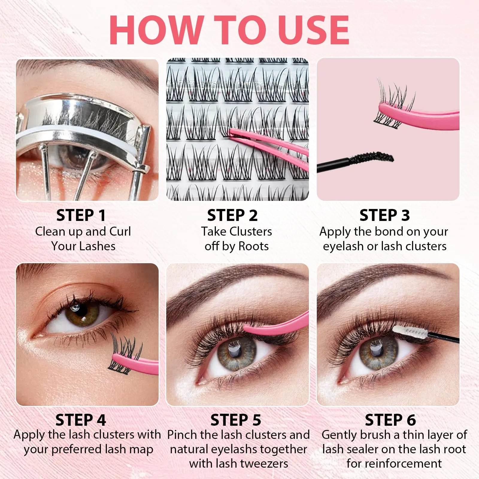 Eyelash Kit 9-12Mm 168PCS Wispy Natural Cluster Eyelash DIY Lash Extension Kit with Lash Bond and Seal, Lash Tweezers, DIY Eyelash Extension Kit for Beginners