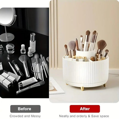 Makeup Brush Storage Box, 1 Count Multi-Functional Makeup Brush Holder, Durable Makeup Organizer for Bedroom Bathroom
