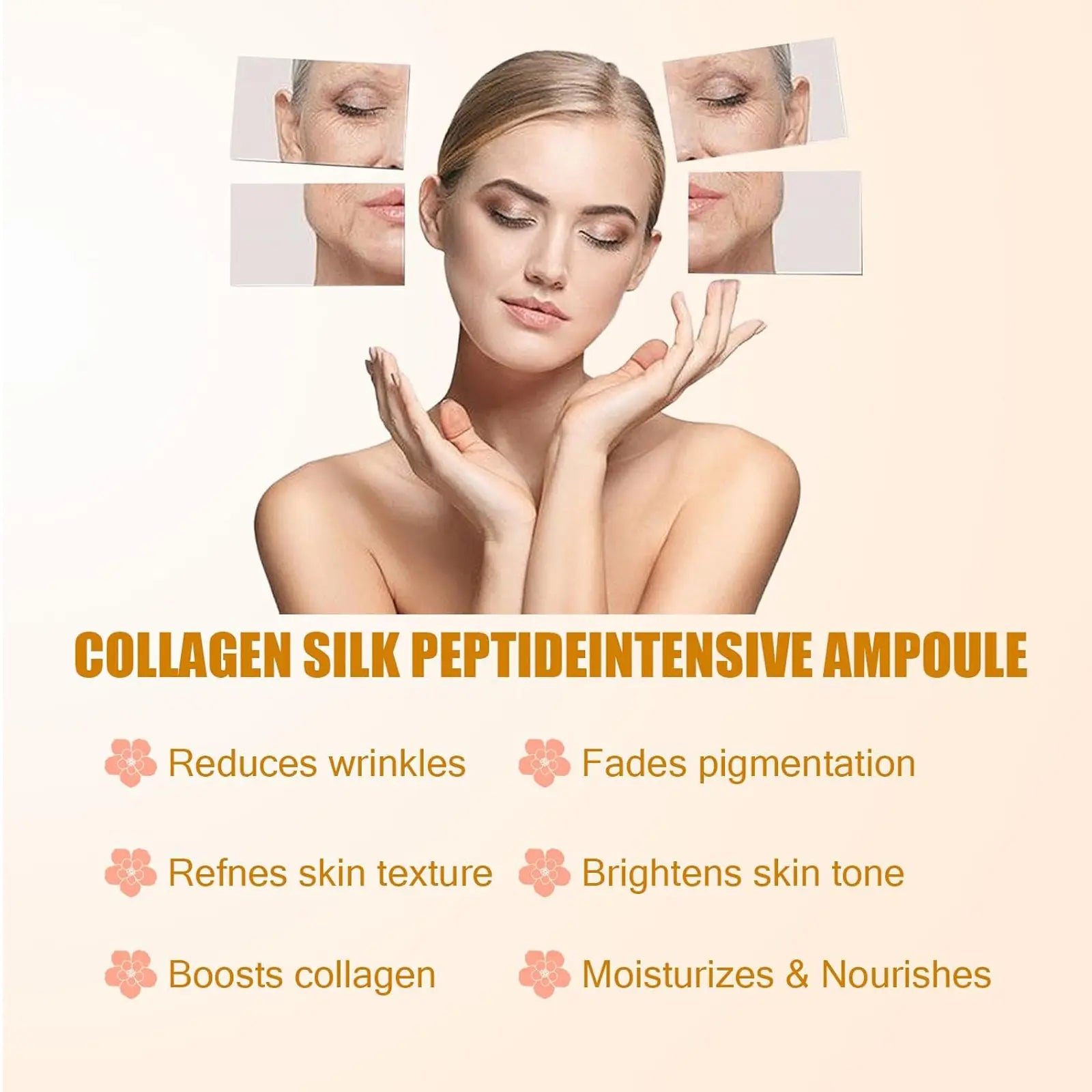 【Barubt】Buy 1Get 1Free, 2 Bottles Deep Collagen Peptide Ampoule 40Ml anti Aging Concentrate for Skin Care Face-Lift at Homeserum with Peptides & Silk Lifting Peptide Formula and Syringe Desig (1.35 Fl.Oz/Bottle) Mother'S Day Gift