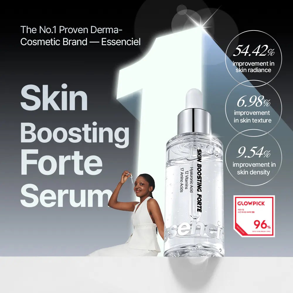 Essenciel Skin Boosting Forte Brightening Firming Face Serum | Hyaluronic Acid, Vitamin & Amino Acid Complex, Hydrating Plumping Radiance Boosting | for Firm Glass-Looking Skin, Cares for Look of Fine Lines & Dull Skin (50Ml)