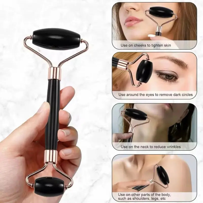 Ice Face Roller & Gua Sha Massage Tool Set | Cooling Facial Skincare Tools