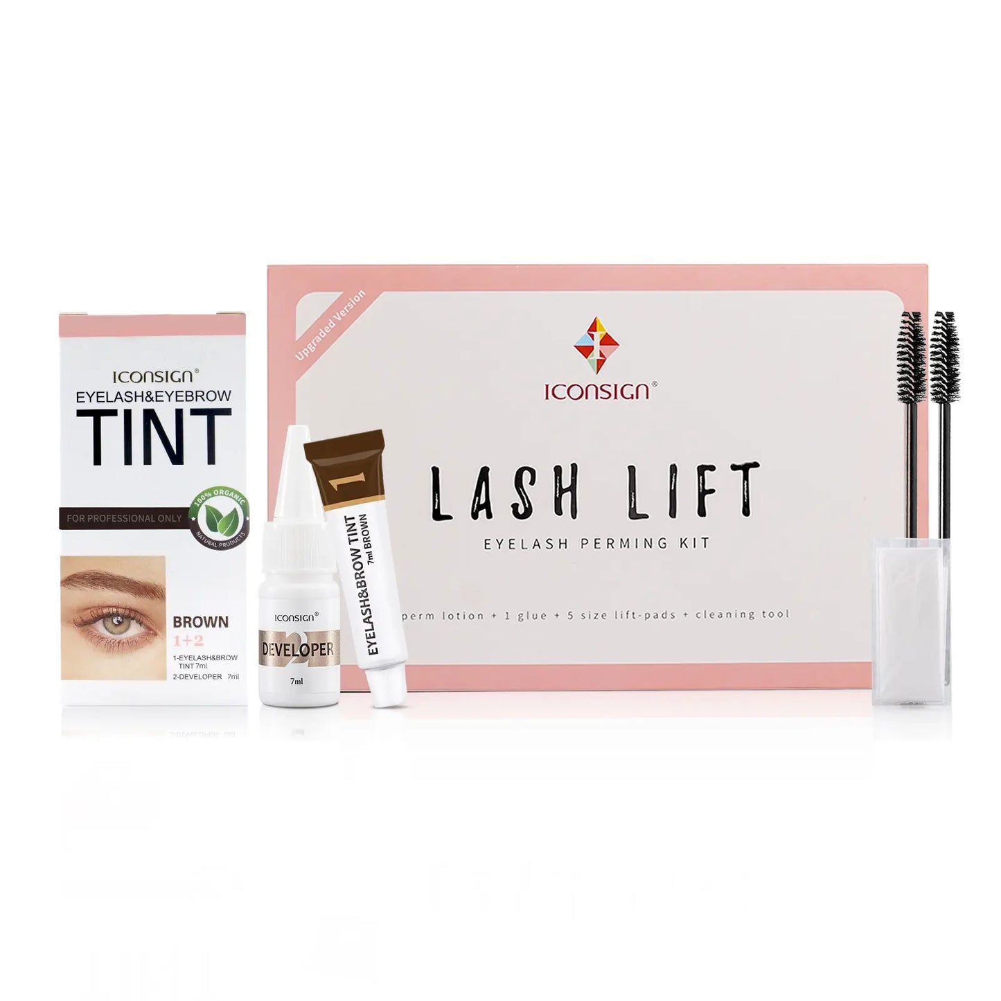 ICONSIGN Lash Lift Kit with Eyebrow Tint Dye for Salon Use - Black Eyelash Perm & Brow Tint - Gift Set for Friends Family & Workates - 35-50 Days Lash Lift & 60-90 Days Brow Tint Makeup