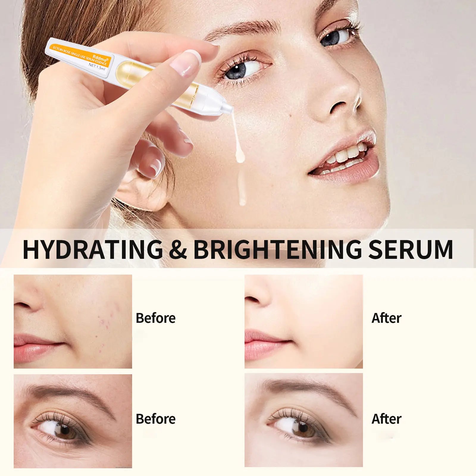 Rddmo Serum for Face with Hyaluronic Acid, Durvillea Antarctica Extract, Organic Aloe Vera, Hydrating & Brightening Serum Facial Serum