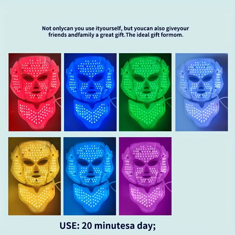 Face and Neck,Red Light Face Mask,Face Care Product,Gross Skin Care,Facial Beauty Massager,Light Therapy Mask Personal Skin Care Product,Glow Mask Beauty Mask,Led Face Mask with Red & Infrared Light Wrinkle Removal Firming Gentle Gift