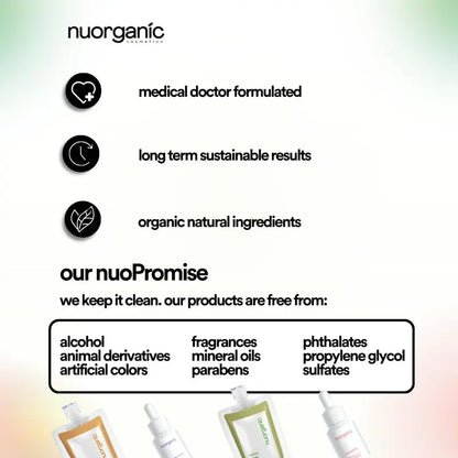 Nuorganic Acid Works Hyaluronic Acid Face Serum Organic Ingredients for Superior Skin Hydration anti Aging Skincare Treatment 30 Ml