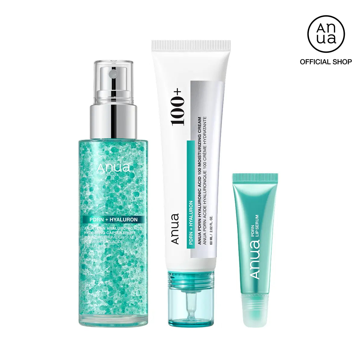 [Anua] PDRN Rejuvenating Essential Exclusive Set, PDRN Cream + PDRN Collagen Glow Facial Serum Spray + Collagen Neck Patch, S PDRN Lifting & Firming Skin Care, Rejuvenating Skin, Korean Skincare Moisturize Hyaluronic