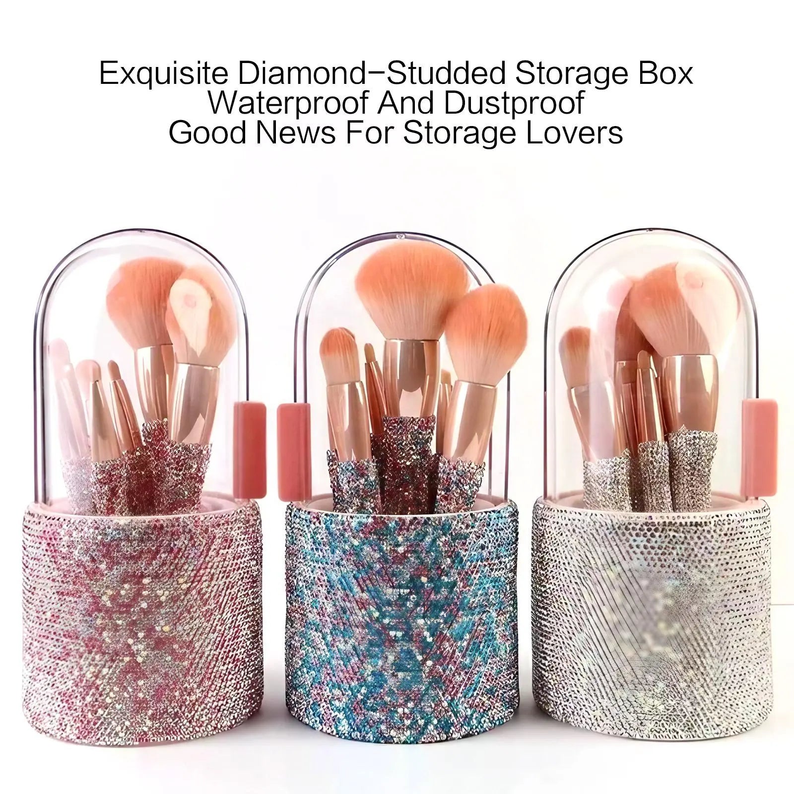 Makeup Brush Set with Storage Holder, 8 Counts/Set Glitter Makeup Brush with Soft Bristles, Professional Makeup Tools for Women