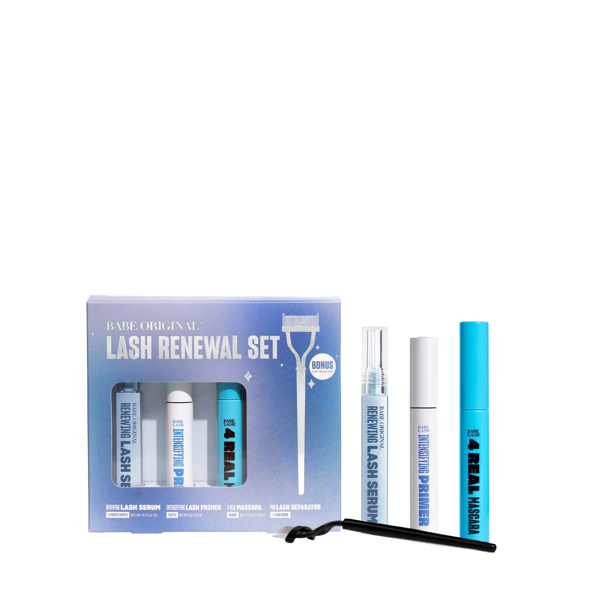 Limited Edition Lash Renewal Set, New Limited Edition Gentle Peptide Lash Enhancement, Babe Lash Gentle Eyelash Serum Set, Easy Application, Beauty Influencer Approved Starter Set
