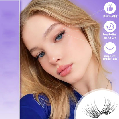 Natural DIY Lash Extension Kit - Waterproof Lash Clusters Kit C Curl 10-16Mm DIY Lash Extension
