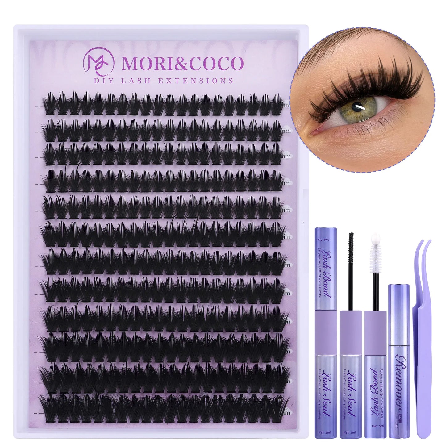 Volume Anime Lash Clusters Kit Zanlufly 120D Full Lashes Wet Wispy Look Cluster Lashes Pre-Made Spike Lash Extension Kit Lash Twezzer Lash Bond and Seal Lash Remover Tiktokshopblackfriday