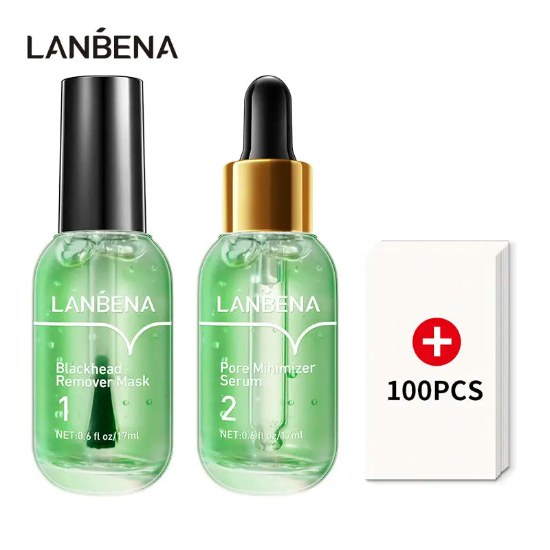 LANBENA Blackhead Remover Serum Shrink Pore Facial Serum Peeling off Mask Skincare Acne Treatment Essence 17Ml Comfort Skin Repair