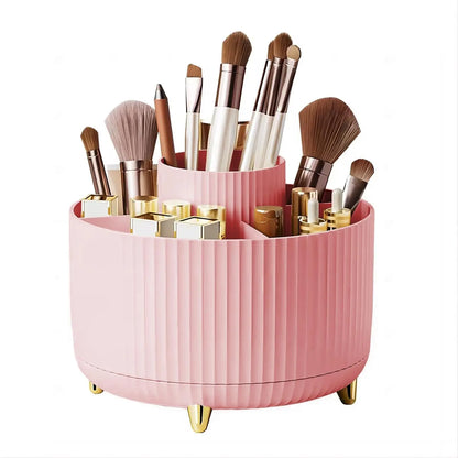 Makeup Brush Storage Box, 1 Count Multi-Functional Rotating Makeup Brush Holder, Durable Makeup Organizer for Bedroom Bathroom, Makeup Storage Organizer, Bedroom Accessories